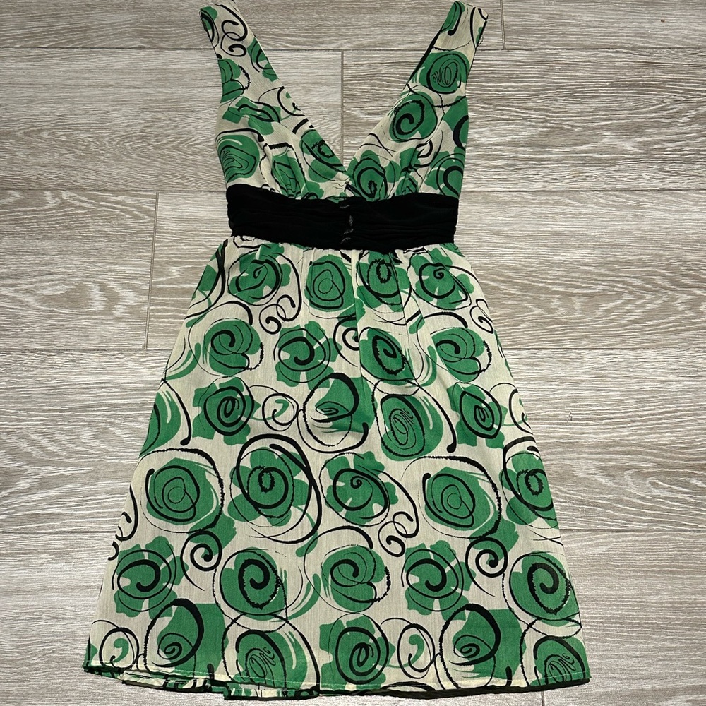 Green Floral Mini Dress